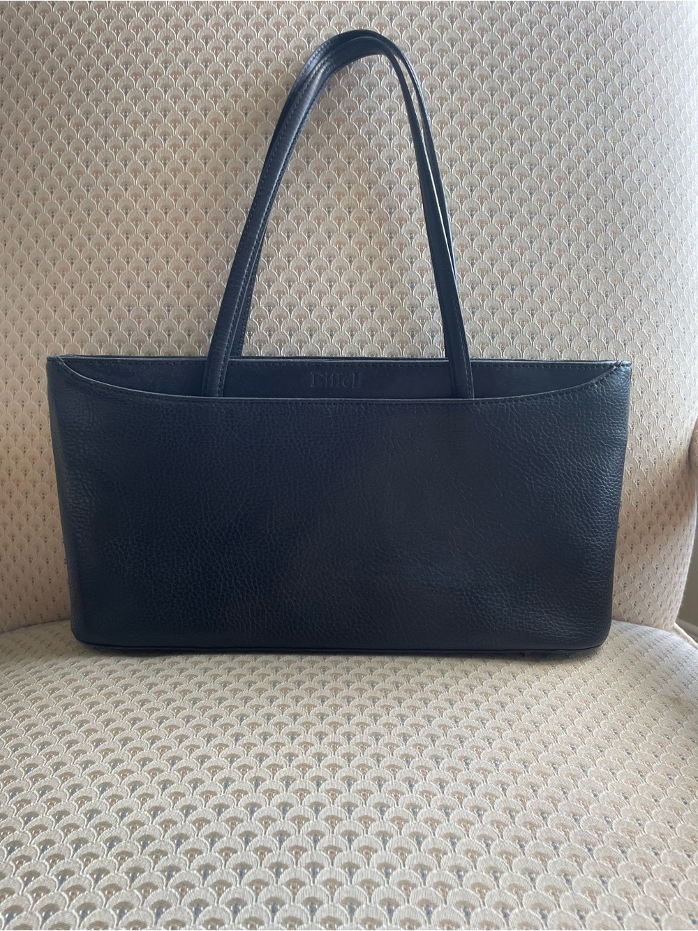 Classic Black Leather Shoulder Tote